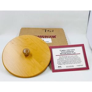 Longaberger Wood Lid for J.W. Mini Banker's Waste Basket #50946 New in Box 2001